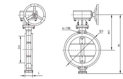 D673H气动对夹式硬密封蝶阀截面图